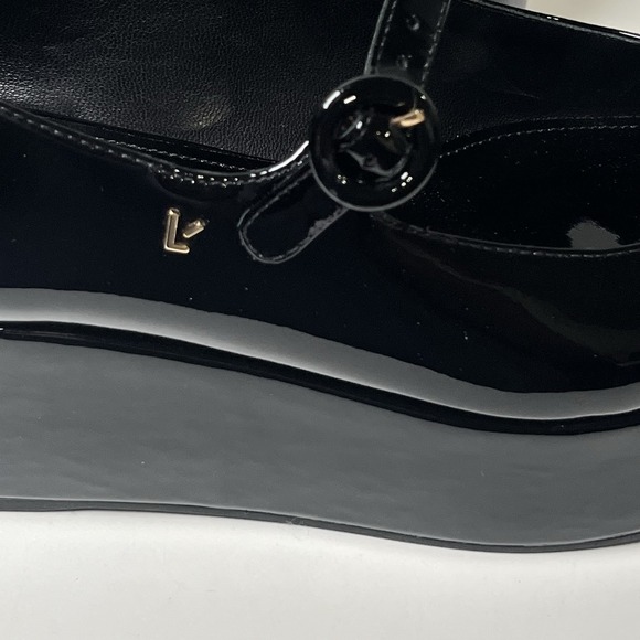 New Larroude Blair Platform Shoes Sz 8 Black Patent Mary Janes Whimsigoth No Box - Picture 7 of 11
